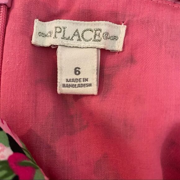 Children’s Place Pink Green Cottage Floral Dress 6 - Picture 5 of 7